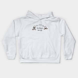 No Music, No Life with Birds Singing Kids Hoodie